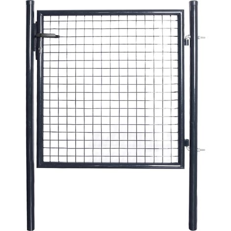 Portail en maille de jardin Acier galvanisé 85,5x100 Gris (1/5)