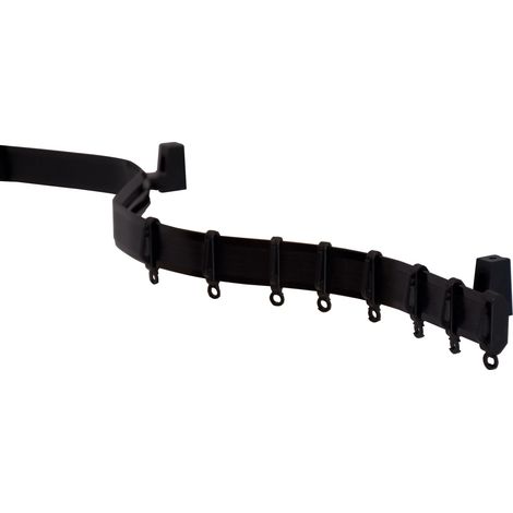 Jeu de Rails à Rideaux Flexline, Rail à Rideaux, 350 cm, Plastique, Noir (1/3)