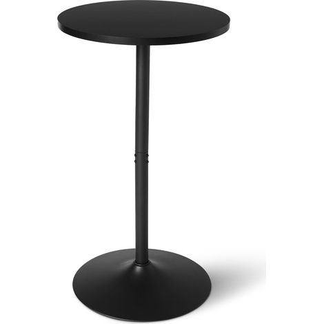 Table de Bar, Table de Petit-Déjeuner, Table de Bistrot, Ronde, pour Intérieur, 59,9cm x 59,9cm x 106,4cm, Noir (1/5)