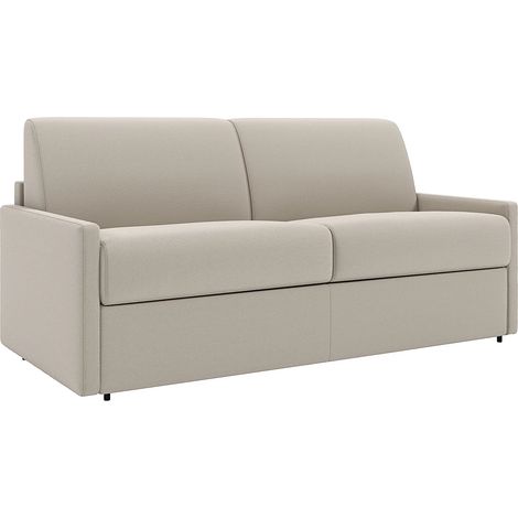 Divano letto 3 posti a ribalta Larghezza Materasso 140 cm memory foam - Spessore 22 cm in Tessuto Panna - CALIFE (1/5)
