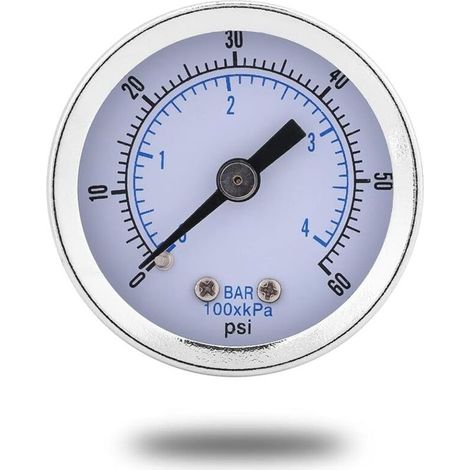 Manometre Pression, 0-60 psi 0-4 bar Filetage BSPT 1/8" Jauge de Pression d'eau pour Eau Huile Gaz (1/5)