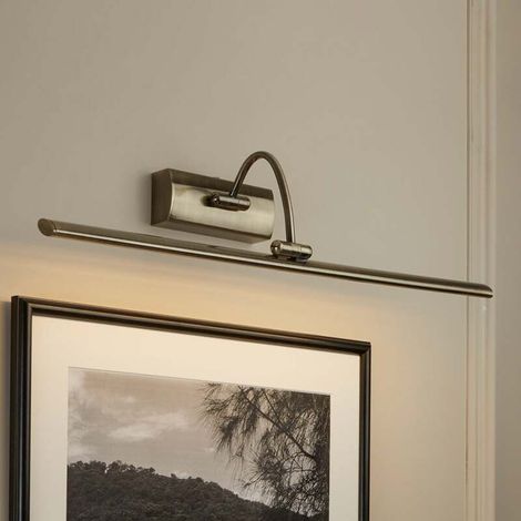 [GEBRAUCHT] B-Ware Searchlight LED Bilderleuchte Head Wandleuchte warmweiß 64cm altmessing Lampe (1/2)