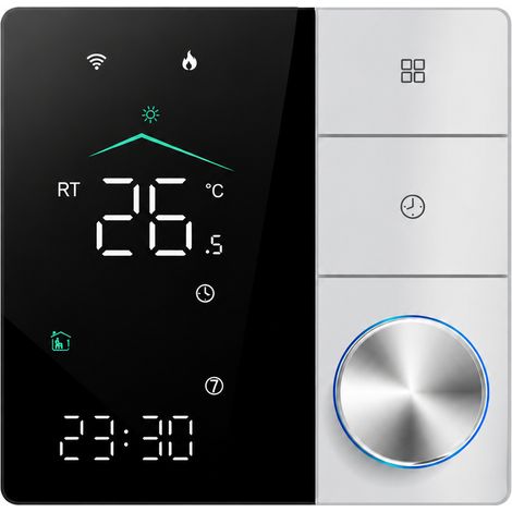 Thermostat intelligent pour chauffage électrique Matter 18GBLW-MT noir et blanc écran LED 5-60°C 250 g – Livraison gratuite