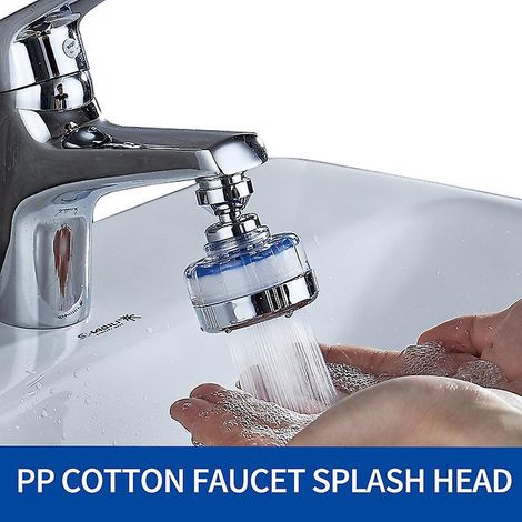 2 Pcs Filtre  Eau Robinet,universel Filtre Anti Calcaire Robinet Avec  Lments Filtrants En Coton Pp,tte De Pulvrisateur Rotatif  360 (1/5)