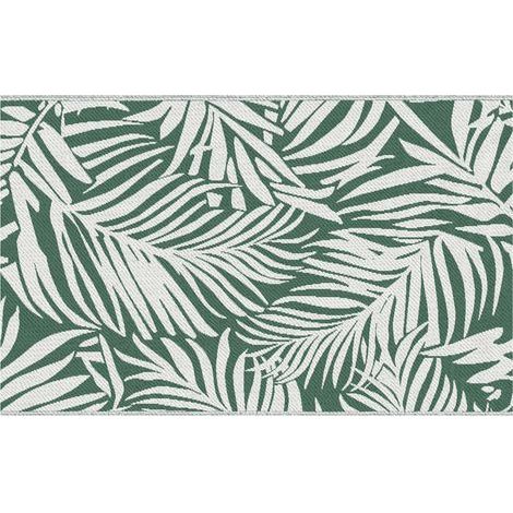 Wendbarer Outdoor-Teppich mit tropisch-grünem Blattmuster – hochdichtes Polypropylen 310 g/m², Maße 152 x 243 cm (L x B) (1/5)