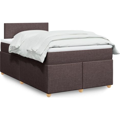 Boxspringbett mit Matratze Dunkelbraun 120x190 cm Stoff vidaXL