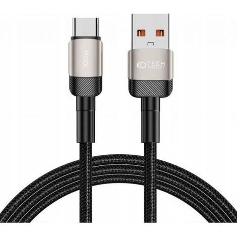 Chargeur - cable de recharge Tech-protect Câble USB ULTRABOOST EVO TYPE-C CÃBLE 100W/5A 200CM TITANE