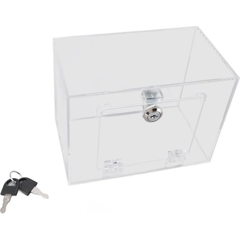 Tirelire Transparente Acrylique Type 2 Grande Capacité Résistante Chute Boîte à Pièces et Billets Sécurisée avec Clés (1/5)