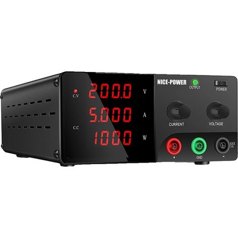 Fuente de alimentación de CC, voltaje ajustable, salida de alta corriente, 0-200V 0-5A 0-1000W (1/5)