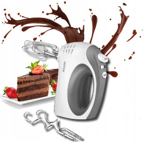 Hoffen Handmixer mit Turbofunktion, 5 Geschwindigkeiten, Knethaken HM-4185