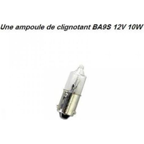 Ampoule de clignotant blanche BA9S 12V 10W T10 pour moto scooter (1/2)