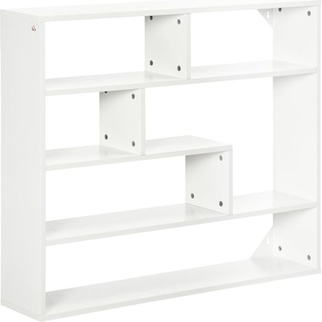 Libreria a Muro 4 Livelli 94x19,5x80 cm in Legno Bianco (1/5)