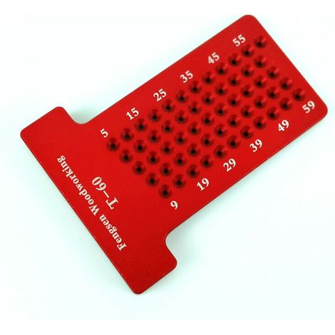 T60 Aluminiumlegierung T-förmiger Anreißer, Präzisions-Markierungslineal, T-Lineal-Messwerkzeug, Holzbearbeitungslineal (Rot)