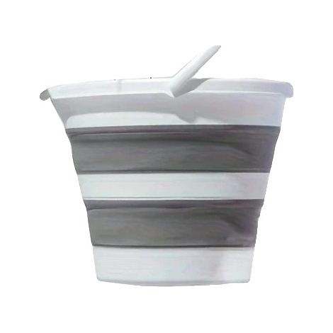Secchio pieghevole, design resistente, salvaspazio, grigio - 5 litri (1/2)