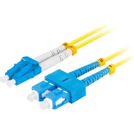 Cavo patch in fibra ottica Lanberg SM SC/UPC-LC/UPC DUPLEX 3.0MM LSZH G657A1, 3 m, giallo. (1/3)