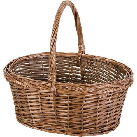 VERDELOOK Cesto Olandese in Vimini Spaccato con Manico, 39x29 h30 cm (1/4)