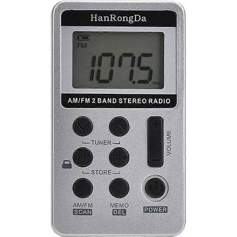 Tragbarer Mini-Digitalradioempfänger mit LCD-Bildschirm und 58 Senderspeicherplätzen
