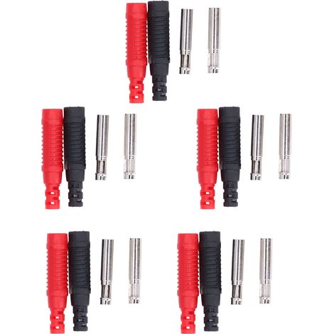 5 Sets Messing-Bananenstecker, PA-isoliert, sicherheitsgeschützte Klinkenbuchse, Laternentyp, 30 V AC – 60 V DC (1/5)