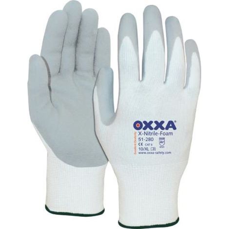 Gants Oxxa X-Nitrile- Foam,Taille 11, blanc/gris (Par 12) (1/3)