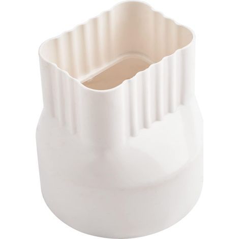 Downspout Adapter, 1 Piece PVC 8.7 x 6.5 cm Gutter to Plastic Drain Hose Adapter for Connecting 105mm Diameter Drain Pipes (White)