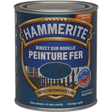 Hammerite – Peinture fer direct sur rouille 750ml – Application facile sans primaire – Protection 8 ans contre rouille et intempéries – RAL 7016 gris anthracite (1/5)
