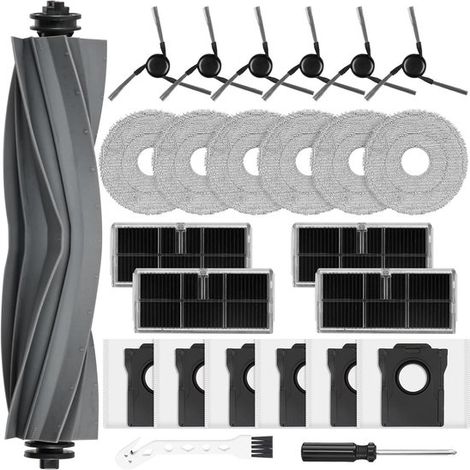 Repuestos para aspiradora robot - Juego completo de accesorios - Incluye 1 cepillo principal, 6 bolsas para polvo, 6 paños de limpieza, 4 filtros HEPA, 6 cepillos laterales (1/5)