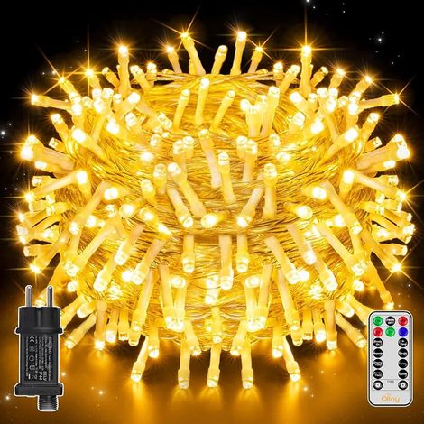 Guirlande Lumineuse 20 m, 200 LED Blanc Chaud, Télécommande, IP44 (1/5)