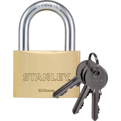 Stanley Lucchetto Arco Standard in Acciaio Cementato da 60 mm con 3 Chiavi (1/5)