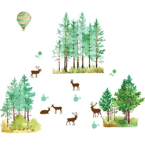 Stickers muraux Forêt de rennes (Dimensions : 130 cm x 90 cm) (1/5)