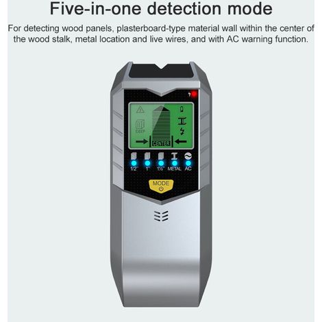 Crezuo Digitaler Metalldetektor für Wände mit hintergrundbeleuchtetem LCD-Bildschirm, tragbar, multifunktional, Holzständerdetektor – Crezuo