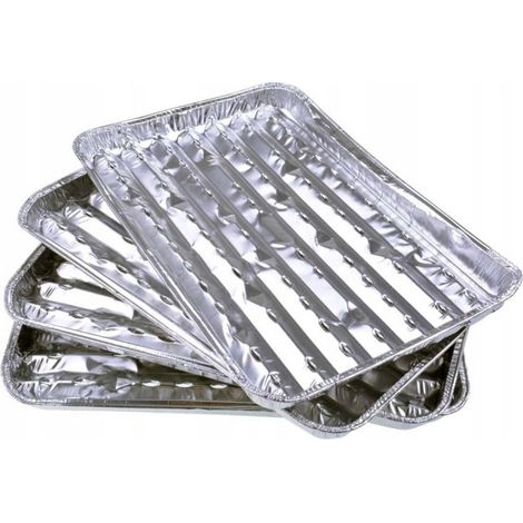 Teglie da barbecue in alluminio grandi, 4 pezzi.