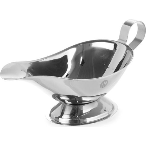 Saucière, 280 ml, avec base, petit récipient bol pot à sauce, saucière avec bec verseur, 200x100x(H)105mm, acier inoxydable