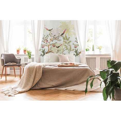 Papier peint intissé Japonais & asiatique Multicolore, Gris, Vert - 1,59 x 2,8 m (1/3)