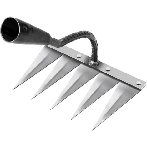 Rastrello da giardino in acciaio ad alto tenore di carbonio per diserbo, attrezzo portatile per il giardino.
