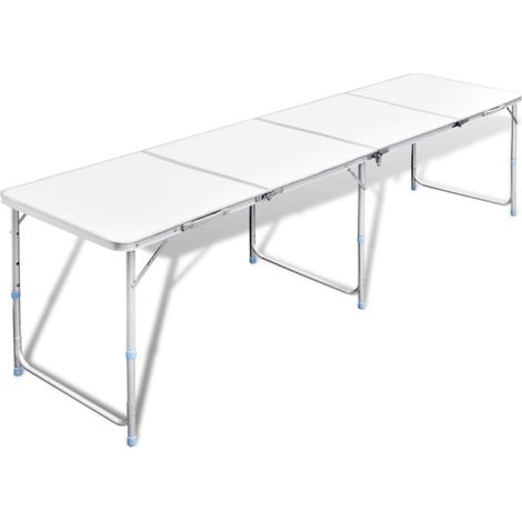 Tavolo da Campeggio Pieghevole Alluminio Regolabile 240x60 cm vidaXL