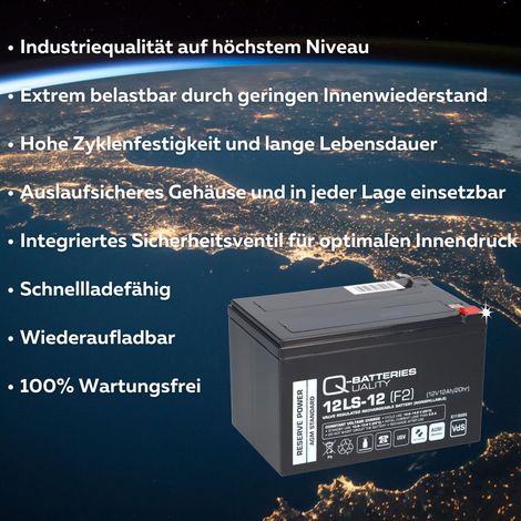 Quality-Batteries 12LCP-12 12V 13Ah AGM Akku – passend für Panasonic LC-RA1212PG1 (1/5)
