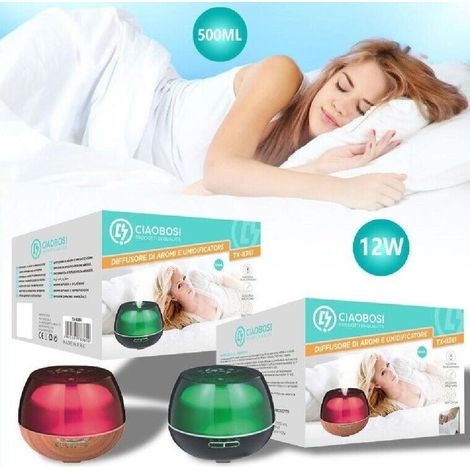 Linq - Diffusore Aromi Umidificatore Ultrasuoni 500ml 12w Aromaterapia 7 Colori Tx-8361 - (1/3)