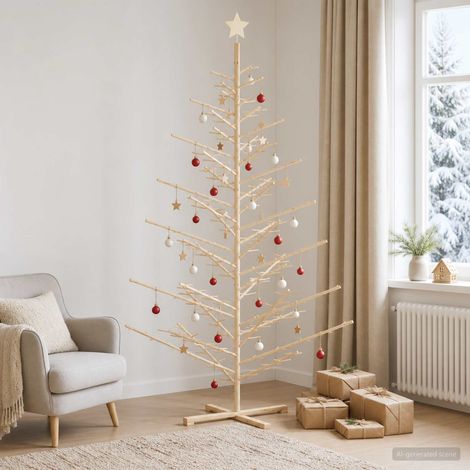 vidaXL Albero di Natale in legno KOTKA 240 cm Legno Massello di Pino (1/5)