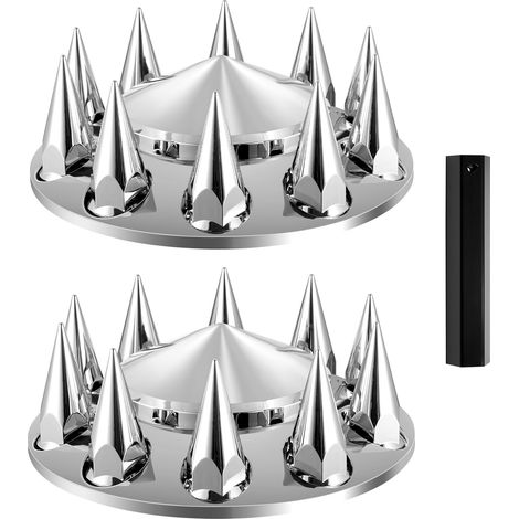 VEVOR Cappucci per Mozzo dellAsse Anteriore, Resistente alla Ruggine, Copriasse a Spillo per Semirimorchi in ABS Elettrolitico, Strumenti di Installazione Inclusi, Kit Completo Combinato Copriasse