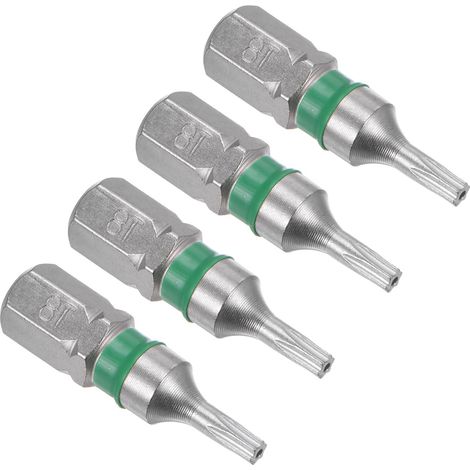 Embouts Tournevis Torx Magnétique T8 Longueur 25mm 1/4" Acier S2 4Pcs (1/5)
