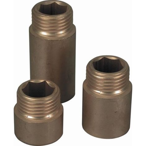 Rallonge en laiton 1/2" x 40 mm en ligne (1/4)