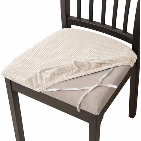 Housse de Chaise 4 pièces Housse de Salle à Manger pour Un Ajustement Universel - Couverture Spandex Couvertures de Chaise Amovible très Facile à Nettoyer et Durable,blanc jade (1/5)