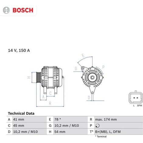 Alternateur BOSCH 0 986 083 890 CITROËN 1800A138 5702 G8 5705 JV 5705 NF