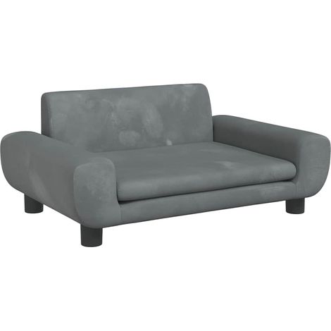Cama para perros de terciopelo gris oscuro 70x45x33 cm vidaXL