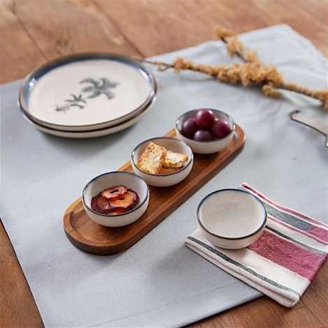Bol à sauce blanc moucheté en porcelaine (lot de 4) ELDA (1/2)