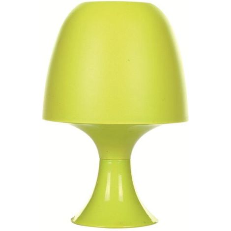 Atmosphera – Lampe de chevet champignon en plastique vert – Hauteur 23.5 cm – Diamètre 16 cm – Ampoule E14 max 25W non fournie (1/2)