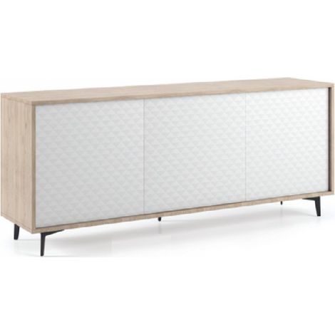 Aparador 184 cm roble y blanco mate con 3 puertas - Fasano (1/3)