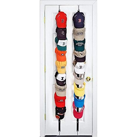 Lot de 2 Porte-Casquettes, capacité 16 casquettes, organiseur mural pour casquettes de baseball, support de rangement pratique. (1/5)