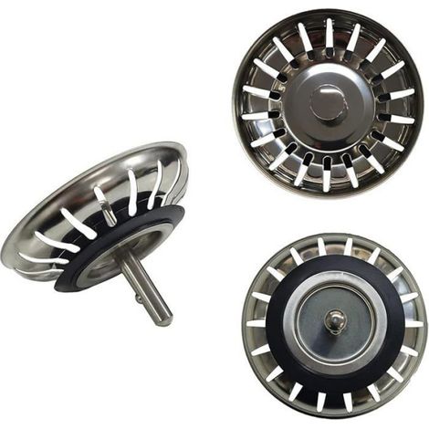 Crépine Évier - Acier Inoxydable - Diamètre 84 mm - Pour Évier Cuisine Lavabo Salle De Bain - 2 Pièces (1/5)