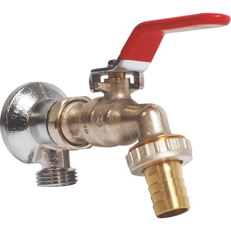 Somatherm For You – Robinet extérieur orientable 15/21-20/27 laiton chromé – Mâle 1/2" – Sortie 3/4" – Installation rapide avec joint torique EPDM